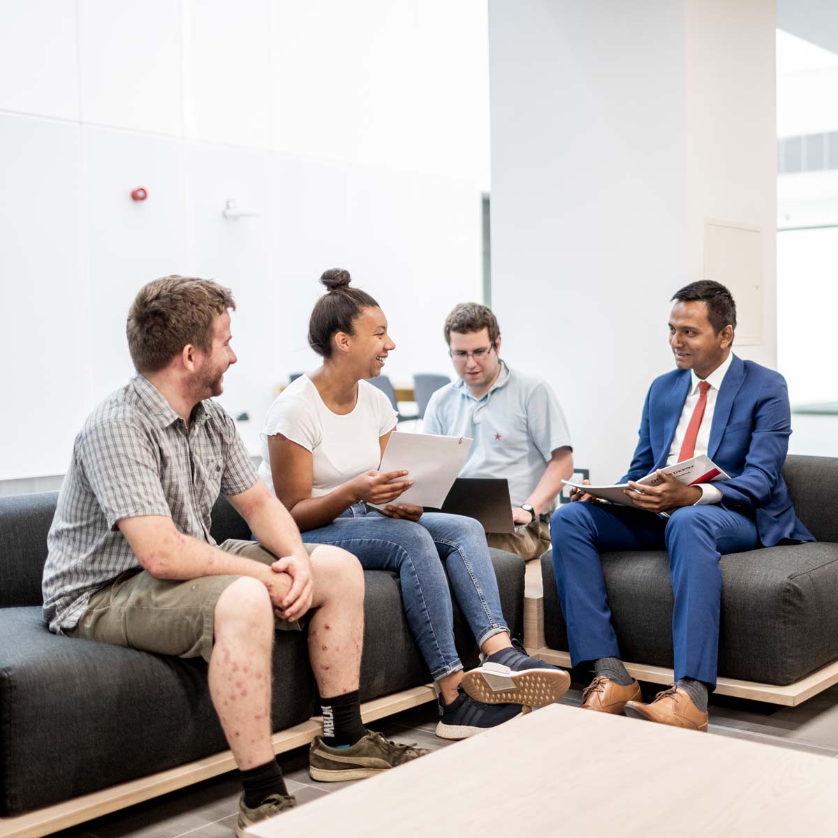 A group of students working together