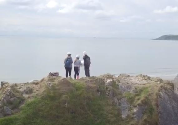 Students conducting fieldwork 