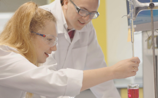 Students in a chemistry lab