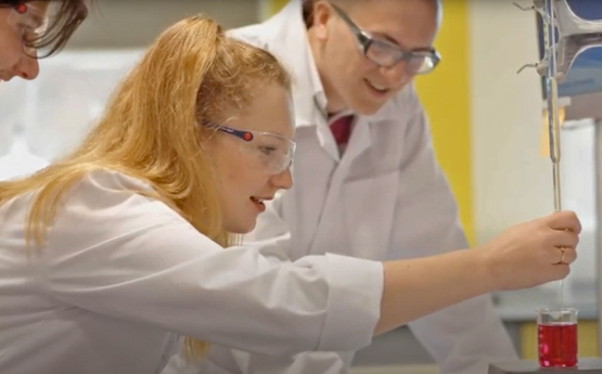 Our Chemistry students working in the lab