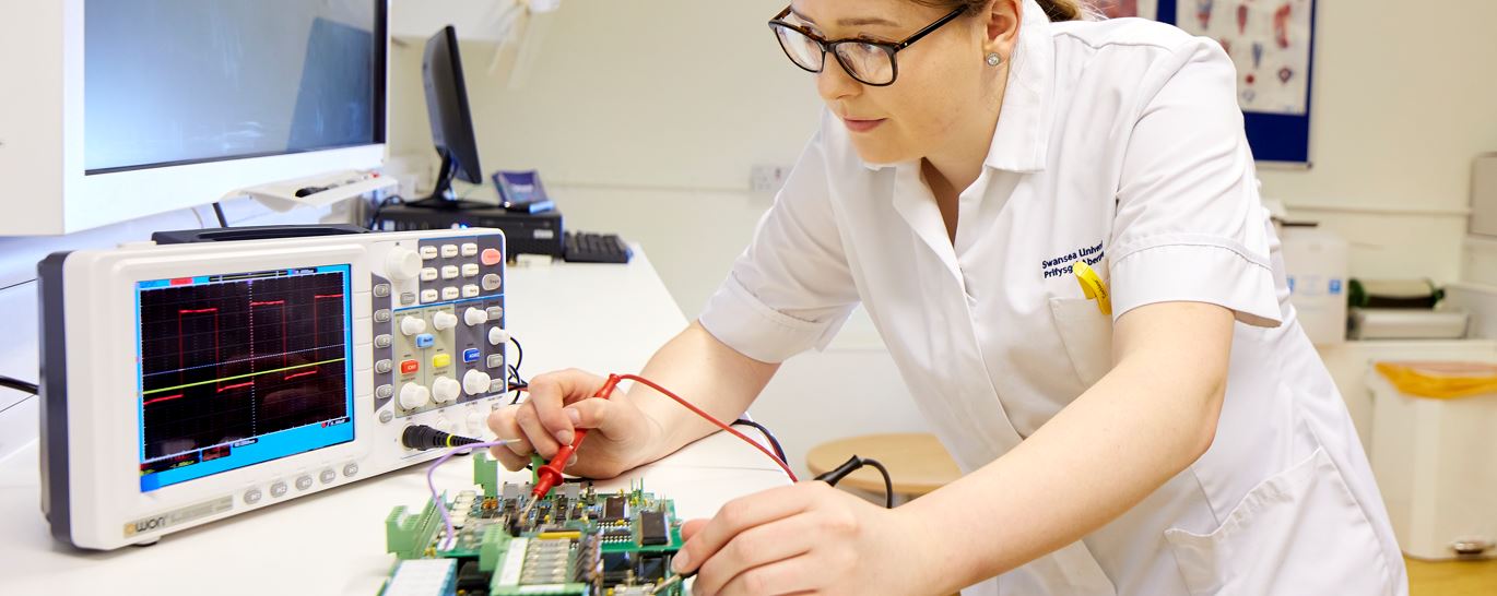 Student working on a model